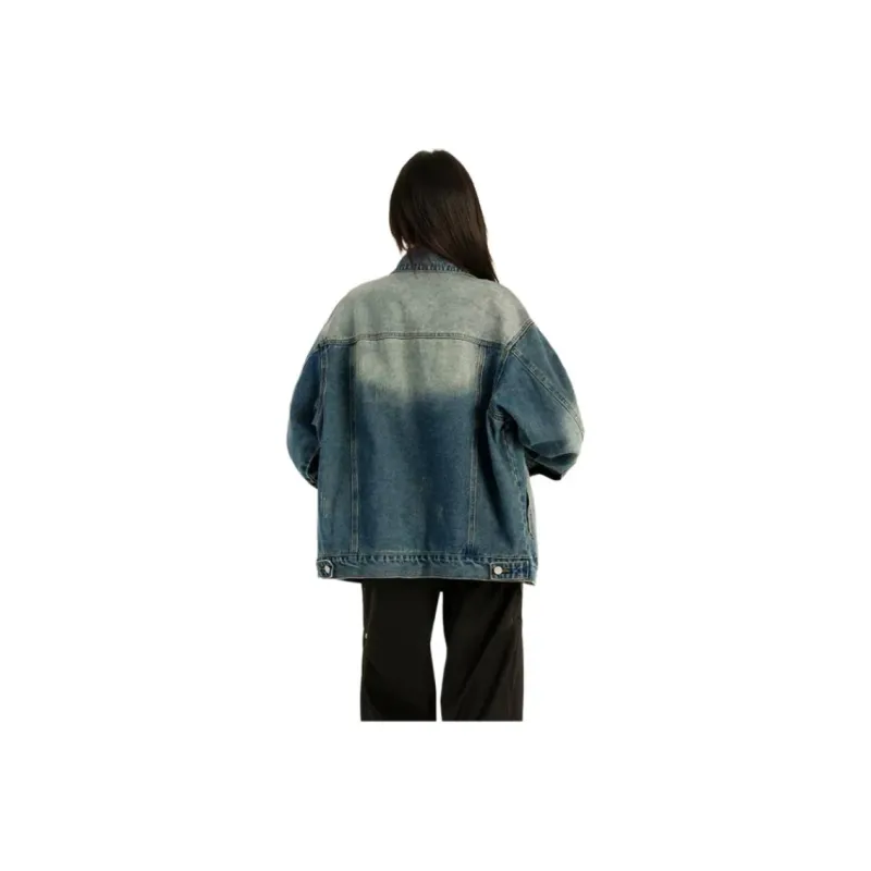 PLUSONEONE+ Denim Jacket Unisex Dark Blue-1
