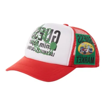 GUESS Polyester Baseball Caps Unisex Green/Orange
