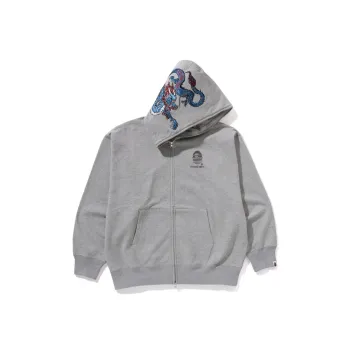 A BATHING APE A BATHING APE Tiger And Dragon Relaxed Fit Full Zip Hoodie