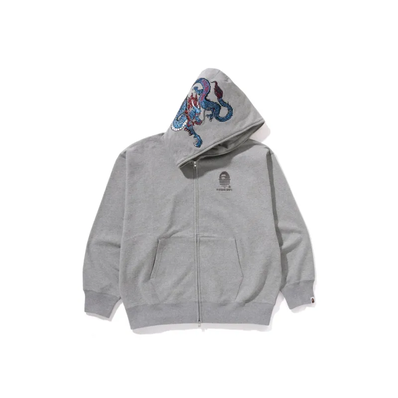 Bape A BATHING APE Tiger And Dragon Relaxed Fit Full Zip Hoodie-4