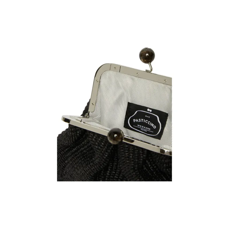 WEEKEND MaxMara Cotton Clutch Small Size Women's Black-3
