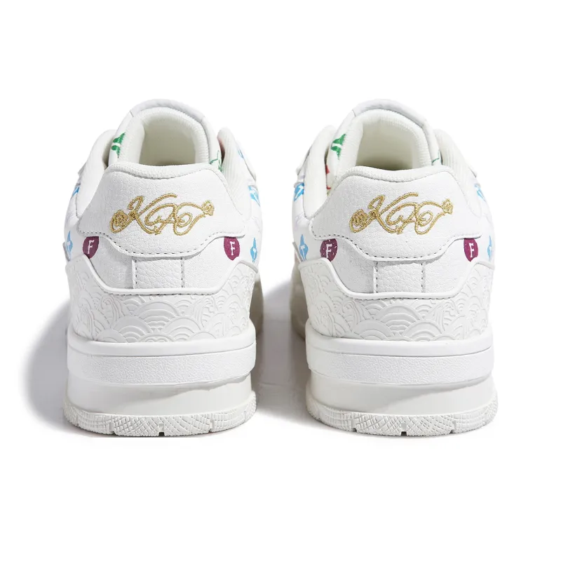 KFT Skateboard Shoes Unisex Low Top White Glaze-5