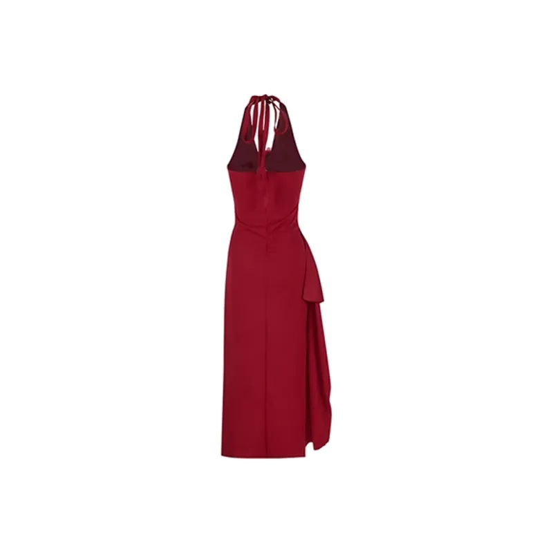 FLIM Minimalist Style Sleeveless Dress Women's Eye Catching Red-1