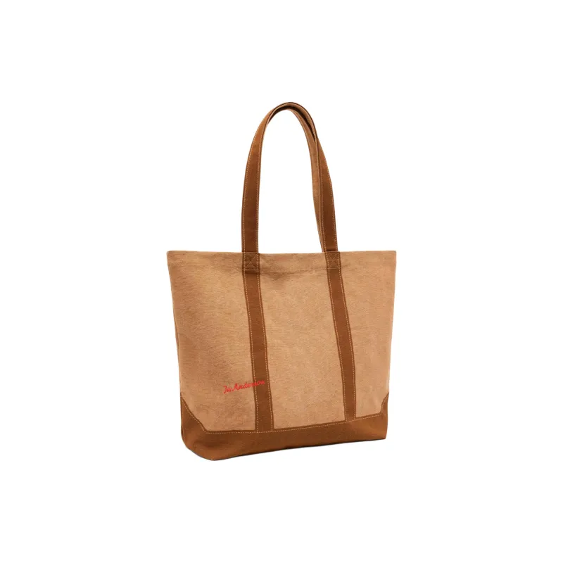 JW Anderson 100% Cotton Tote Bag, Shopping Bag, Shoulder Bag Unisex Tobacco-1