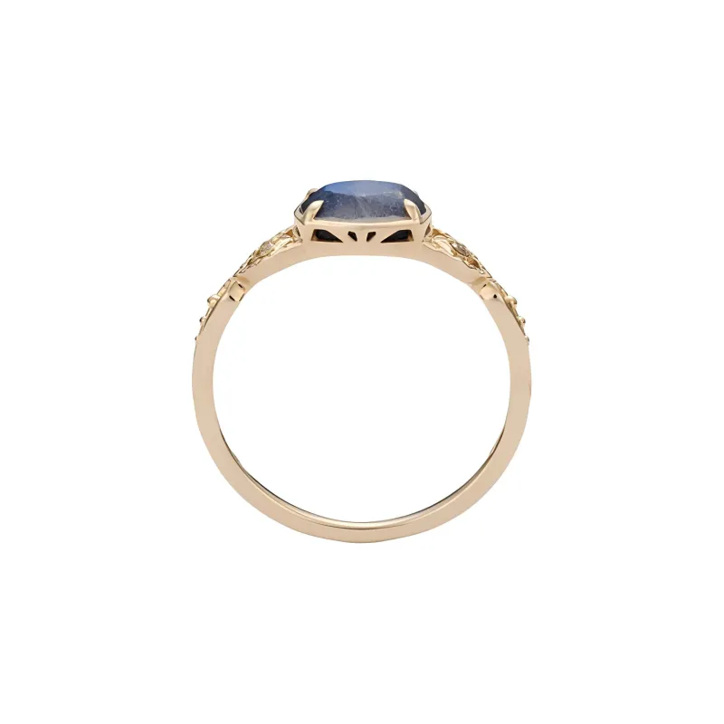 Agete K5 Labradorite Amethyst Gold Rings Women's Gold-4