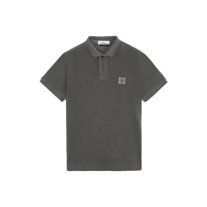 STONE ISLAND Polo Shirts Men Charcoal Gray-0