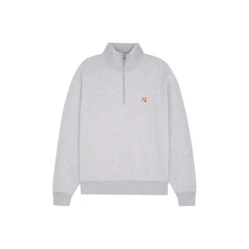 Maison Kitsune Fox Head Patch Half Zip Sweatshirt
