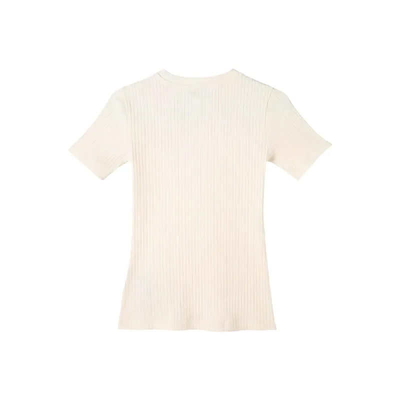 PUMA T Shirt Women's Cotton Linen Blend Natural-1