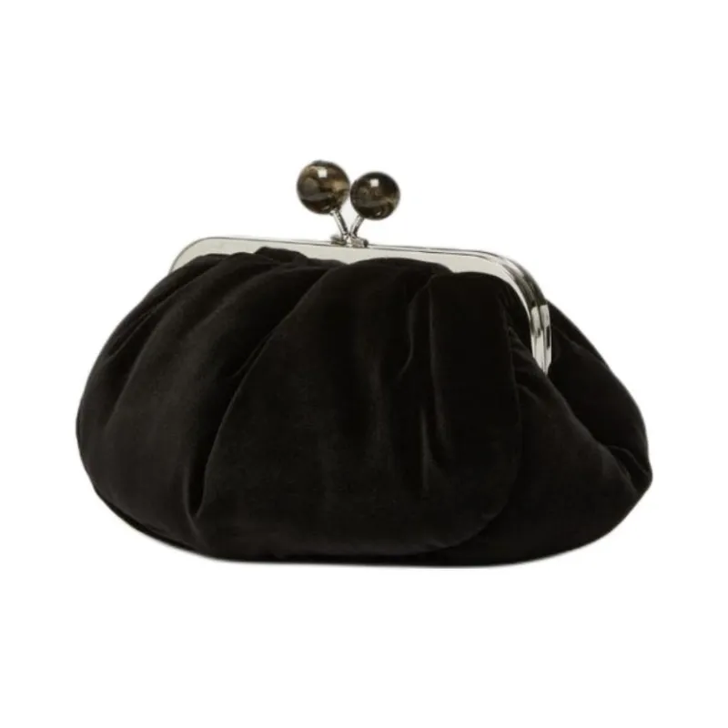 WEEKEND MaxMara Pasticcino Velvet Crossbody Bag, Shoulder Bag Small Size Women's Black-1