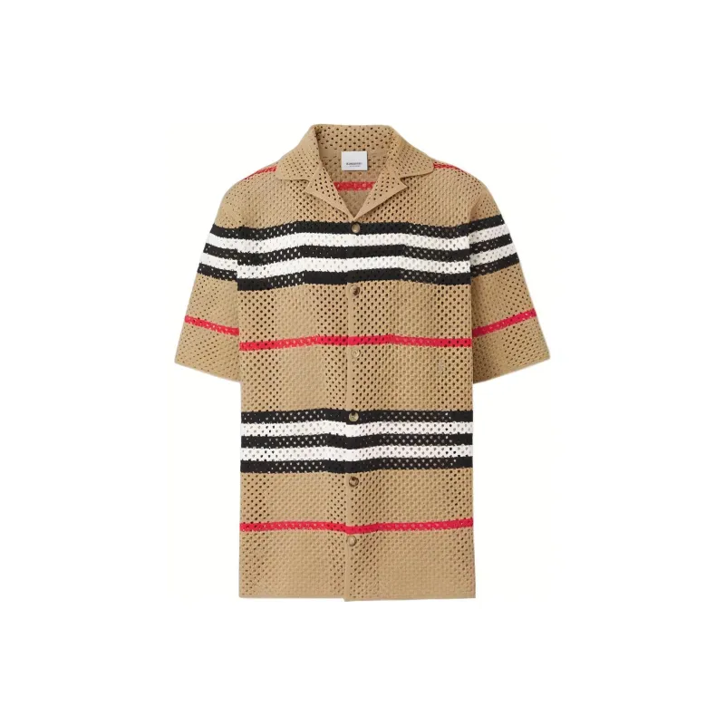 Burberry Icon Stripe Pointelle Knit Shirt-0