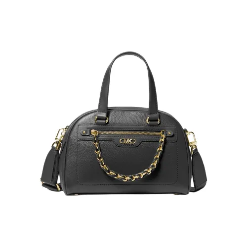 MICHAEL KORS Cow Leather Dome Bag, Shoulder Bag, Crossbody Bag, Handbag Small Size Women's Black