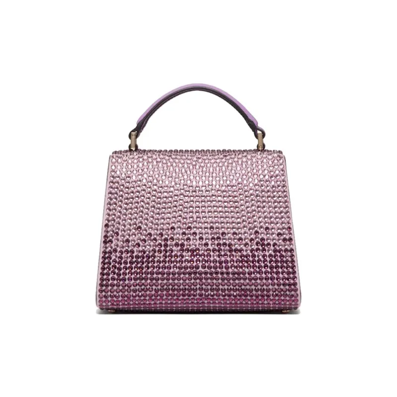 Valentino VSLING Rhinestone Shoulder Bag Crossbody Bag Handbag Mini Women's Pink-3