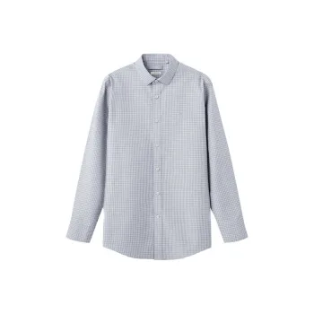 GOLDLION Shirt Men's Light Gray Plaid