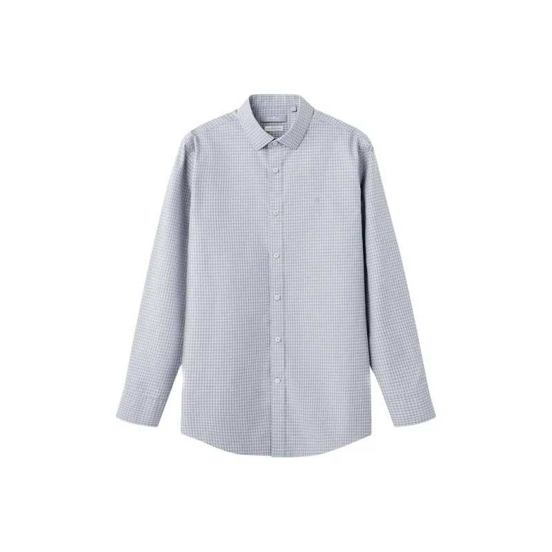 GOLDLION Shirt Men's Light Gray Plaid-0