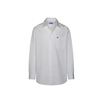 Off Logo Embroidered Long Sleeved Shirt