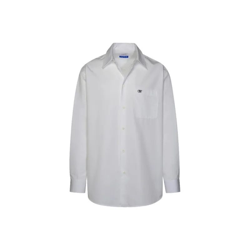 Off Logo Embroidered Long Sleeved Shirt-0