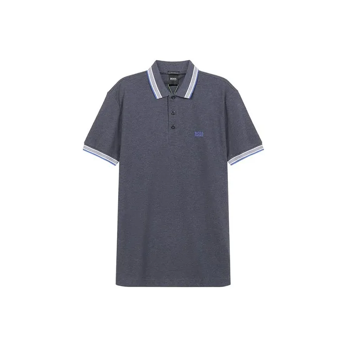 HUGO BOSS Polo Shirts Men Blue Gray-0
