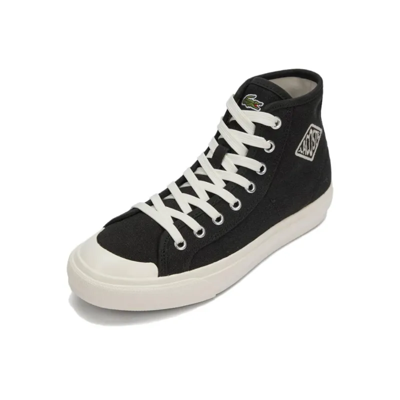 LACOSTE Backcourt High Top Skateboard Shoes Women's Black White-1