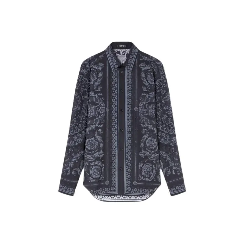 VERSACE Barocco Printed Button-Up Shirt-0