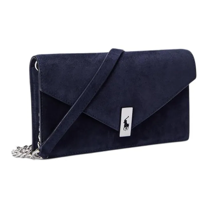 Ralph Lauren Cow Leather Shoulder Bag Crossbody Bag Wallets Women's Dark Blue-1