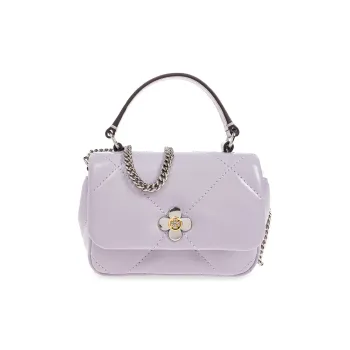 TORY BURCH Kira Cow Leather One Shoulder Handbag Mini Women's Heather Purple