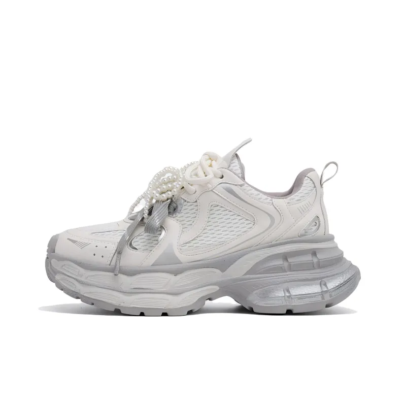 BARDILEV Slip Resistant, Breathable, Height Increasing Low Top Chunky Sneakers Women's-6