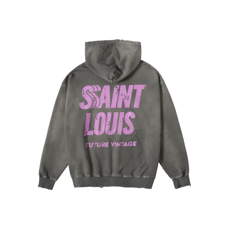 SSSAINT LOUIS Long Sleeved Sweatshirt Unisex Washed Gray-0