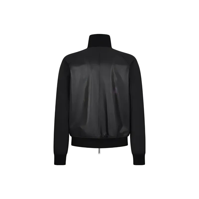Dsquared2 Logo Patch Leather Jacket-1