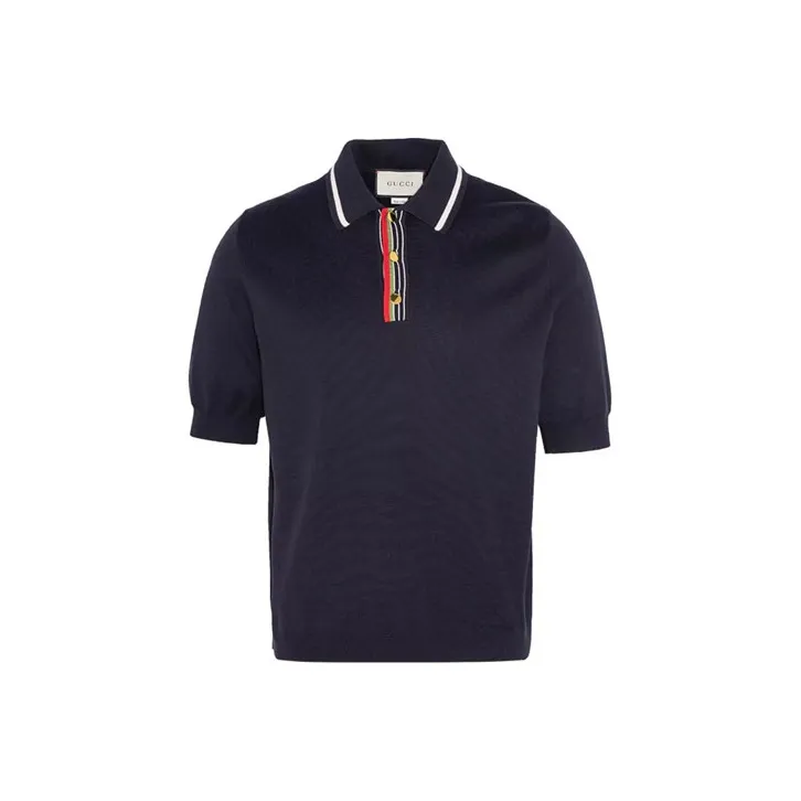 GUCCI Polo Shirts Men Navy Blue-0