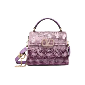 Valentino VSLING Rhinestone Shoulder Bag Crossbody Bag Handbag Mini Women's Pink