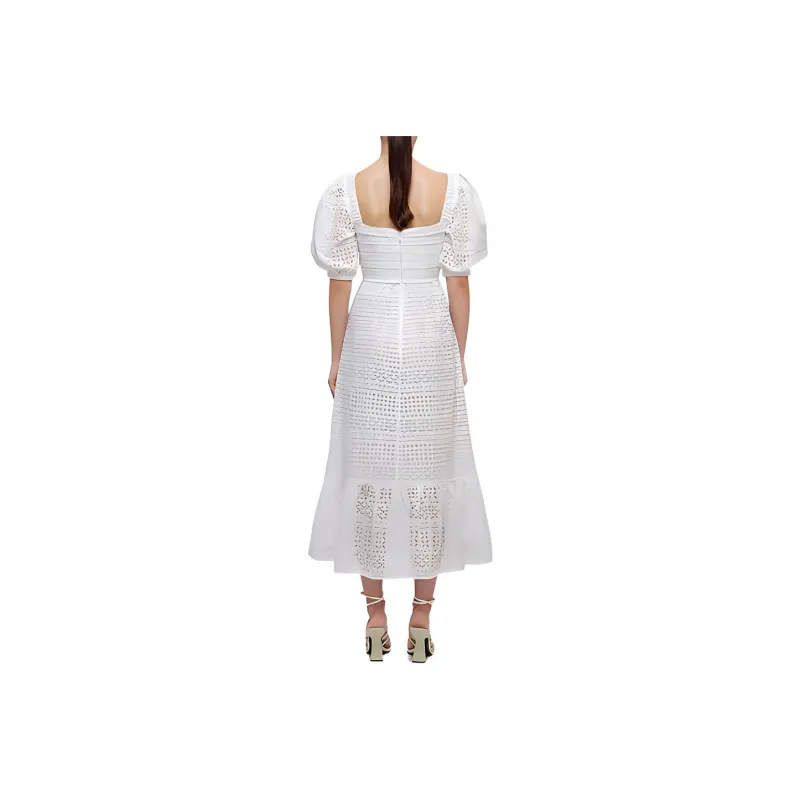 Self portrait Short Sleeved Dress Women's White-1