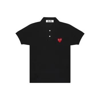Comme Des Garcons Play Red Emblem Polo
