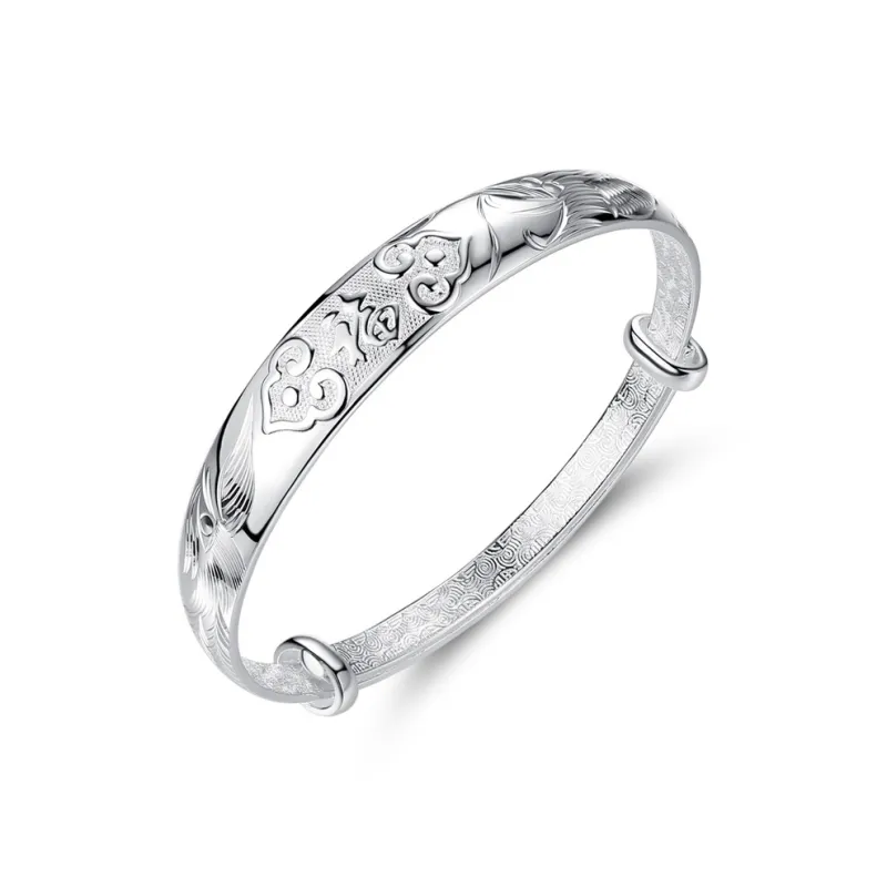 SHENGYALUO S999 Fine Silver Bangles Women's-0