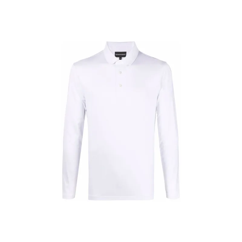 EMPORIO ARMANI Logo Detailed Long Sleeved Polo Shirt-0