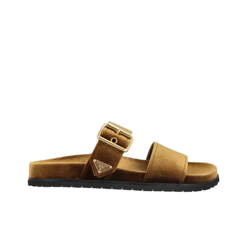 PRADA Slide Slippers Women's Brown-1