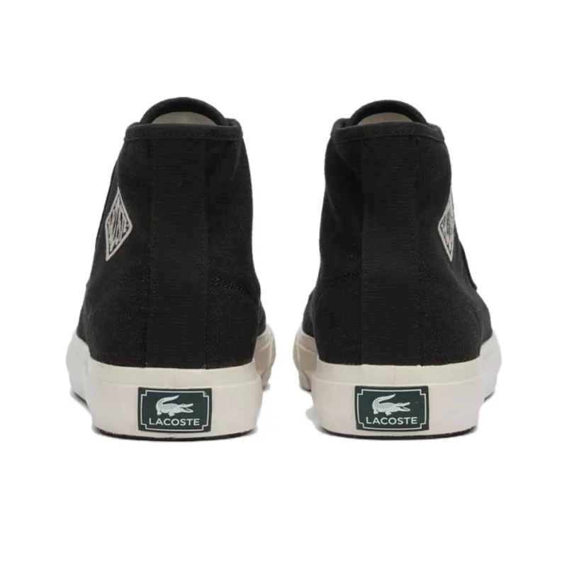 LACOSTE Backcourt High Top Skateboard Shoes Men's White Black-3
