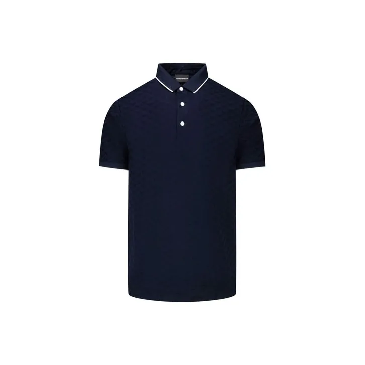 EMPORIO ARMANI Logo Embroidered Short Sleeved Polo Shirt-0