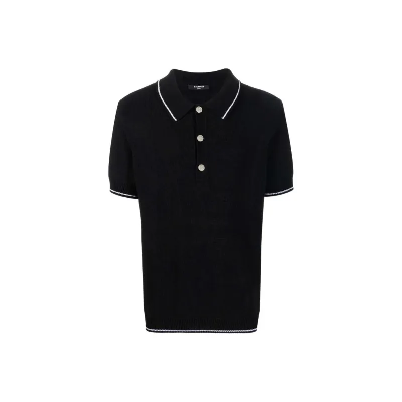 BALMAIN Polo Shirts Men Black-0