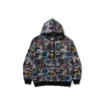 A BATHING APE Floral Camo Pattern Relaxed Fit Pullover Hoodie