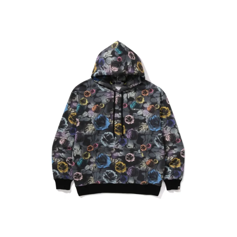A BATHING APE Floral Camo Pattern Relaxed Fit Pullover Hoodie-0