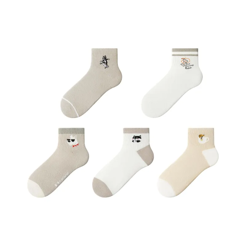 Crabsecret Ankle Socks Women's 5 Pack-0