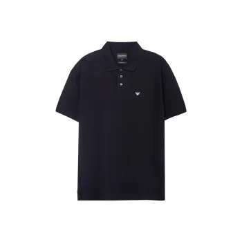 EMPORIO ARMANI Micro Eagle Mercerised Pique Polo Shirt