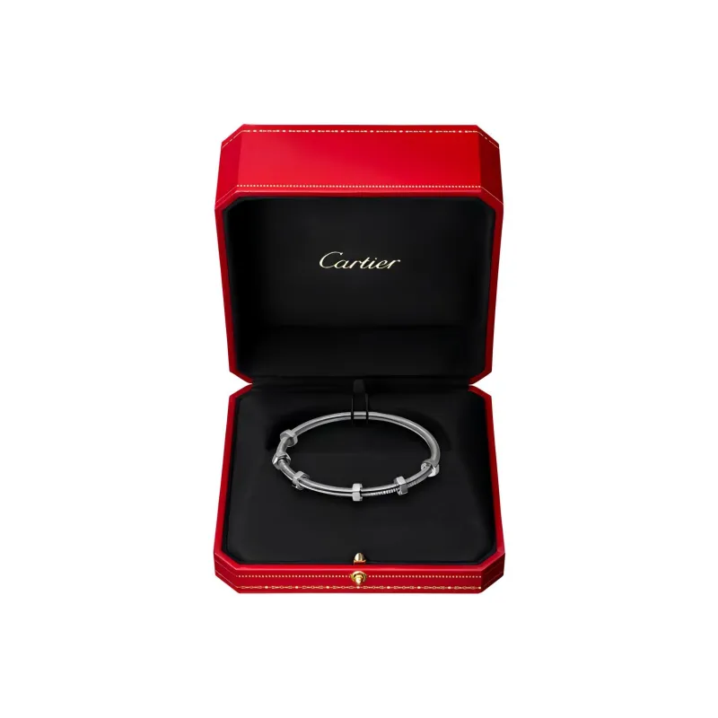 CARTIER 18K White Gold Bangles Unisex-3