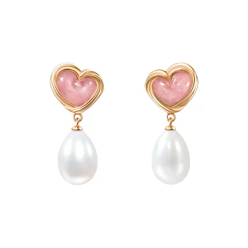 Lola Rose Rhodonite, Crystal, Freshwater Pearl Earrings Women's Pink
