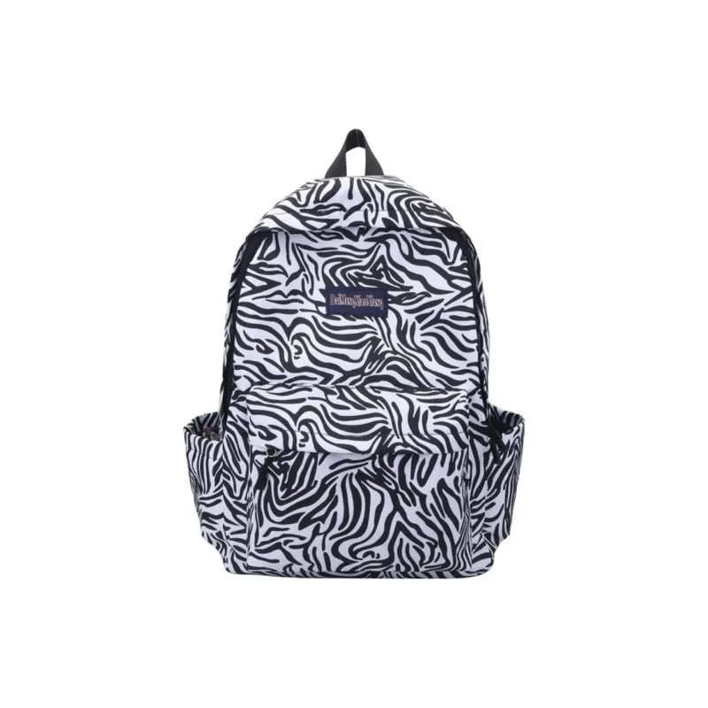 FREEHIKE Canvas Backpack Unisex Blue Leopard Print/White Milk/White Zebra-4