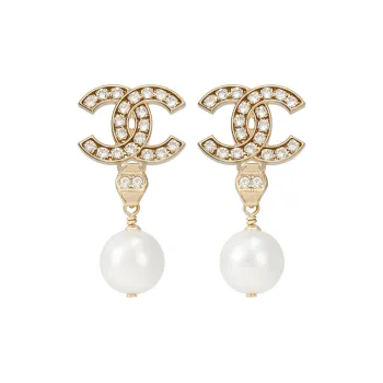 CHANEL Earrings Unisex Gold