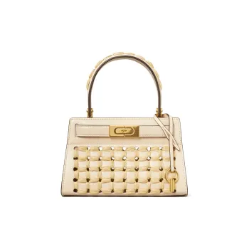 TORY BURCH Lee Radziwill Cow Leather One Shoulder Handbags Women's Cream White