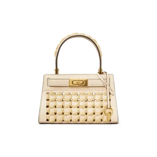 TORY BURCH Lee Radziwill Cow Leather One Shoulder Handbags Women's Cream White
