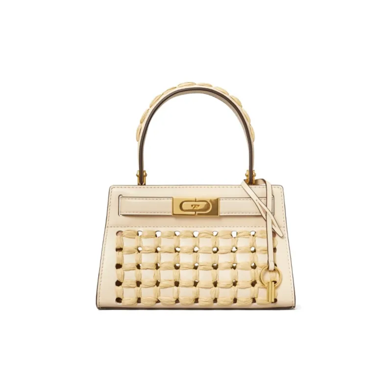 TORY BURCH Lee Radziwill Cow Leather One Shoulder Handbags Women's Cream White-0