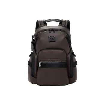 TUMI Alpha Bravo Leather Backpack Men's Dark Brown